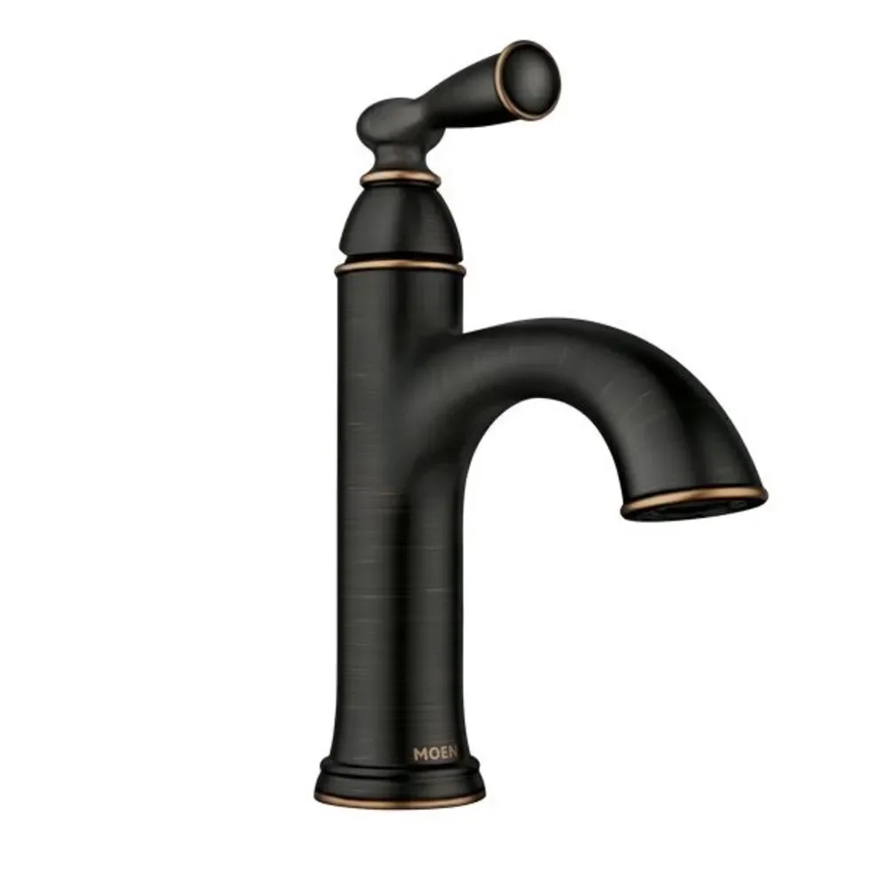 New MOEN Banbury 84945BRB Single Handle Single Hole Bathroom Faucet Matte Black